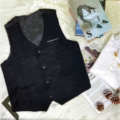 Áo Gile Nam Lưng Vải Bóng 4 Nút Z010 Đen