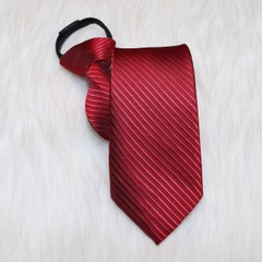 Cà vạt nam lụa gân sọc chéo thắt sẵn C0021