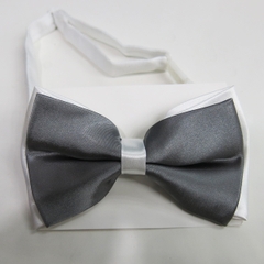 Nơ Đeo Cổ Nam Phi Bóng 2 Lớp Phối Trắng Dây Móc Cài X10