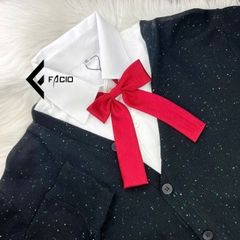 Nơ đeo cổ nữ Facio Shop poly sẹc thắt sẵn đuôi dài X017