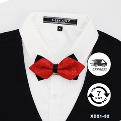 Nơ Đeo Cổ Nam Lụa Họa Tiết Hai Lớp Đầu Nhọn X32