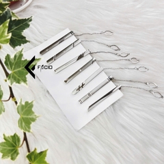 Kẹp cà vạt họa tiết Facio Shop kim loại trắng AT01