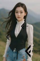 Áo gile nữ Facio Shop 3 nút dáng chòng đầu hở lưng cổ sâu Z17