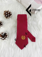 Cà vạt cưới tự thắt Facio Shop vải sẹc poly bản lớn C68