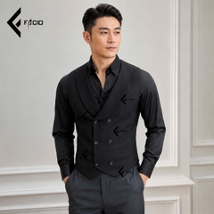 Áo Gile Nam Facio Shop Cổ Bầu 6 Nút Z14