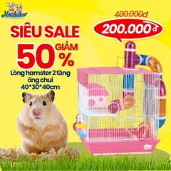 Lồng xách tay 2 tầng full phụ kiện cho Hamster 40*30*40cm