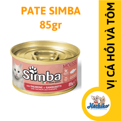 Pate Simba cho mèo vị cá hồi và tôm lon 85g