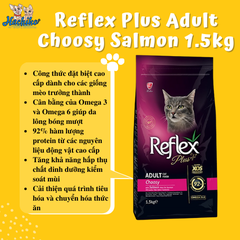 Thức ăn mèo Reflex Plus Cat Adult Choosy Salmon 1.5kg