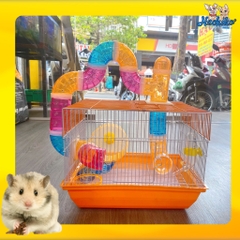 Lồng xách tay 1 tầng full phụ kiện cho Hamster 35*27*27cm