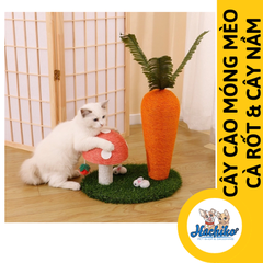 Cột cào củ carot và cây nấm 40*40*30cm đồ chơi cho mèo