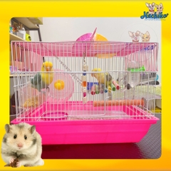 Lồng xách tay 1 tầng full phụ kiện cho Hamster 35*27*27cm