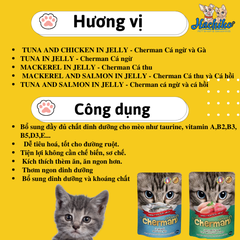 Pate, xốt cao cấp cho mèo Cherman gói 85g - 5 vị thơm ngon