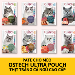 Pate cao cấp cho mèo Ostech Ultra Pounch Cat 70g gói màu trắng