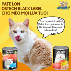 Pate Lon Ostech Black Label 400g Cho Mèo Mọi Lứa Tuổi 6 Vị