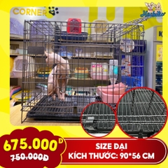 SALE 10% Chuồng sắt vân đá dày đủ size cho Chó Mèo