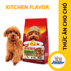 Thức ăn hạt chó 1.5kg - Kitchen Flavor | Vị gà phô mai và gà nướng viên rong biển