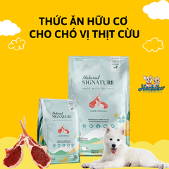 Thức ăn hạt hữu cơ Signature Natural Salmon/Lamb cho chó vị cá hồi/cừu 1.8kg (9 gói/200gr)