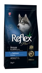 Thức ăn cho Chó Reflex Plus Medium & Large Breed Adult Salmon 3kg dành cho chó trưởng thành giống trung, lớn vị cá hồi