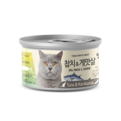 Pate Mèo súp cá ngừ trắng nguyên miếng Meowow 80gr