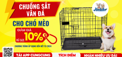 SALE 10% Chuồng sắt vân đá dày đủ size cho Chó Mèo