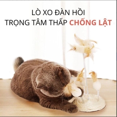 Bàn Cào Móng Mèo Dây Thừng Có Lông Vũ FOFOS