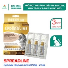 Nhỏ Gáy Spreadline Phòng & Trị Nội Ngoại KST Cho Mèo ( 0.8Kg - 2.5Kg) hộp 3 tuýp