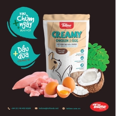 Tell me Xốt kem cho Mèo cá hồi&cá ngừ, gà &trứng 85gr