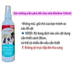 Xịt Chống Cắn Phá Đồ Cho Chó Bioline Keep Off Spray For Dog 120ml