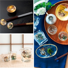 Aderia - Fujin Raijin - Bộ ly Sake - 3 món