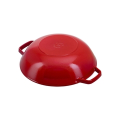 Chảo gang wok STAUB - Màu đỏ cherry - 29cm - 4.25L