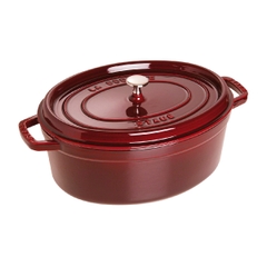 Nồi gang oval Staub - Màu đỏ lựu - 31cm - OPEN BOX