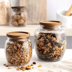 Kilner - Hũ thủy tinh bầu nắp gỗ Acacia