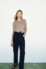 Áo thun dài tay cúc cổ Zara Auth New Tag có sẵn 1044/651 1044651