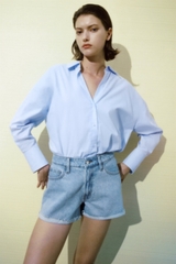 Áo sơ mi dáng rộng cotton cổ V Zara Auth New Tag có sẵn 2495/668 2495668