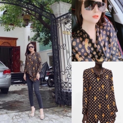 Áo sơ mi lụa dáng dài nhấn cổ họa tiết tiger Zara Auth New Tag có sẵn 8529/102 8529102