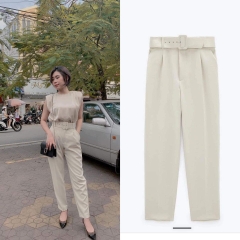 Quần dáng đứng kèm belt Zara Auth new tag có sẵn 4387/030 4387030 4387/240 4387240