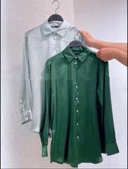 Áo sơ mi lụa dáng dài cổ Đức Zara Auth New Tag có sẵn 3666/061 3666061 7969/242 7969242