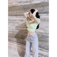Áo Croptop cổ vuông chun lưng eo Zara Auth New tag có sẵn 4661/013 4661013