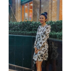 Váy hoa lụa Zara Auth new tag có sẵn