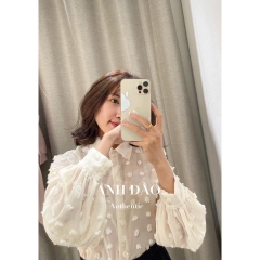 Áo sơ mi pompom dáng rộng Zara Auth New tag có sẵn 2157/222 2157222