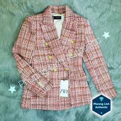 Áo khoác blazer đệm vai khuy vàng Zara auth new tag có sẵn 7822/763 7822763