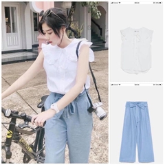 Áo trắng cổ sen Zara