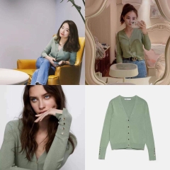 Áo Cardigan dáng ngắn cổ V Màu Xanh/ Đen Zara Auth new tag có sẵn 8851/127 8851127 5646127