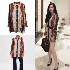 Áo sơ mi lụa họa tiết dáng dài Zara Auth New Tag có sẵn 7917/426 7917426