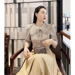 Áo kiểu kẻ caro dáng ngắn form nhỏ Zara Auth New tag có sẵn 3067/001 3067001