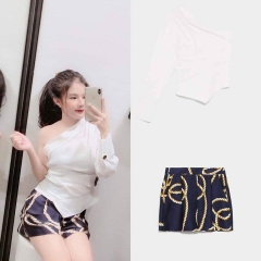 Quần short lụa ngắn họa tiết dây Zara Auth New Tag có sẵn 2552/725 2552725