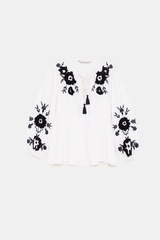 Áo blouse dáng rộng thêu hoa Zara Auth New Tag có sẵn 7521/225 7521225