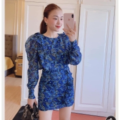 Váy hoa xanh Zara Auth new tag có sẵn