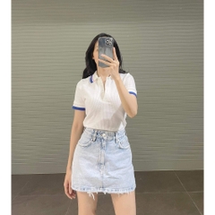 Áo phông đan cổ Polo viền màu Zara Auth New tag có sẵn 1131/401 1131401