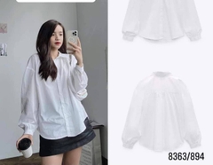 Áo sơ mi nhấn viền cổ Zara Auth New Tag có sẵn 8363/894 8363894